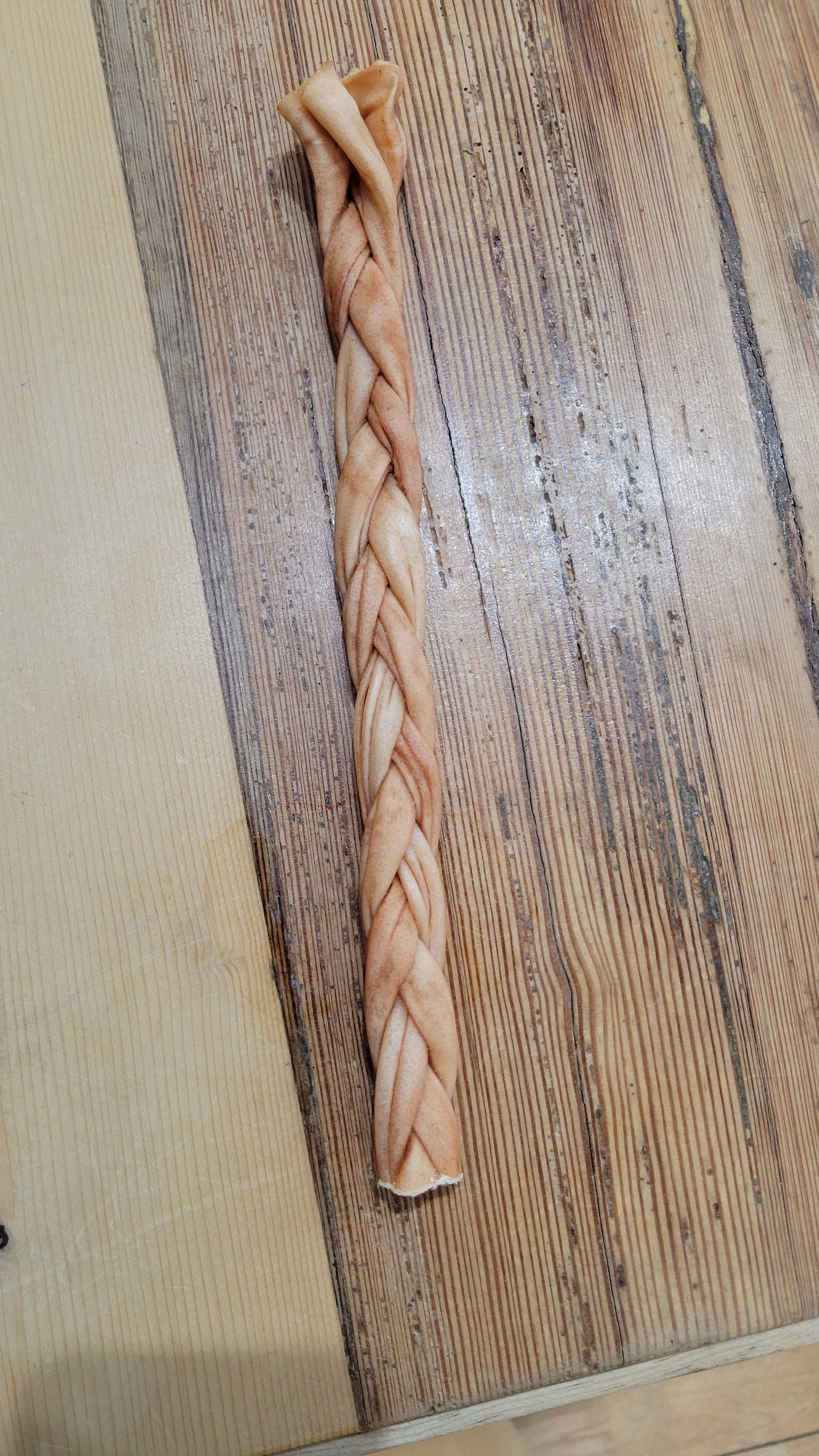 Braided beef collagen stick